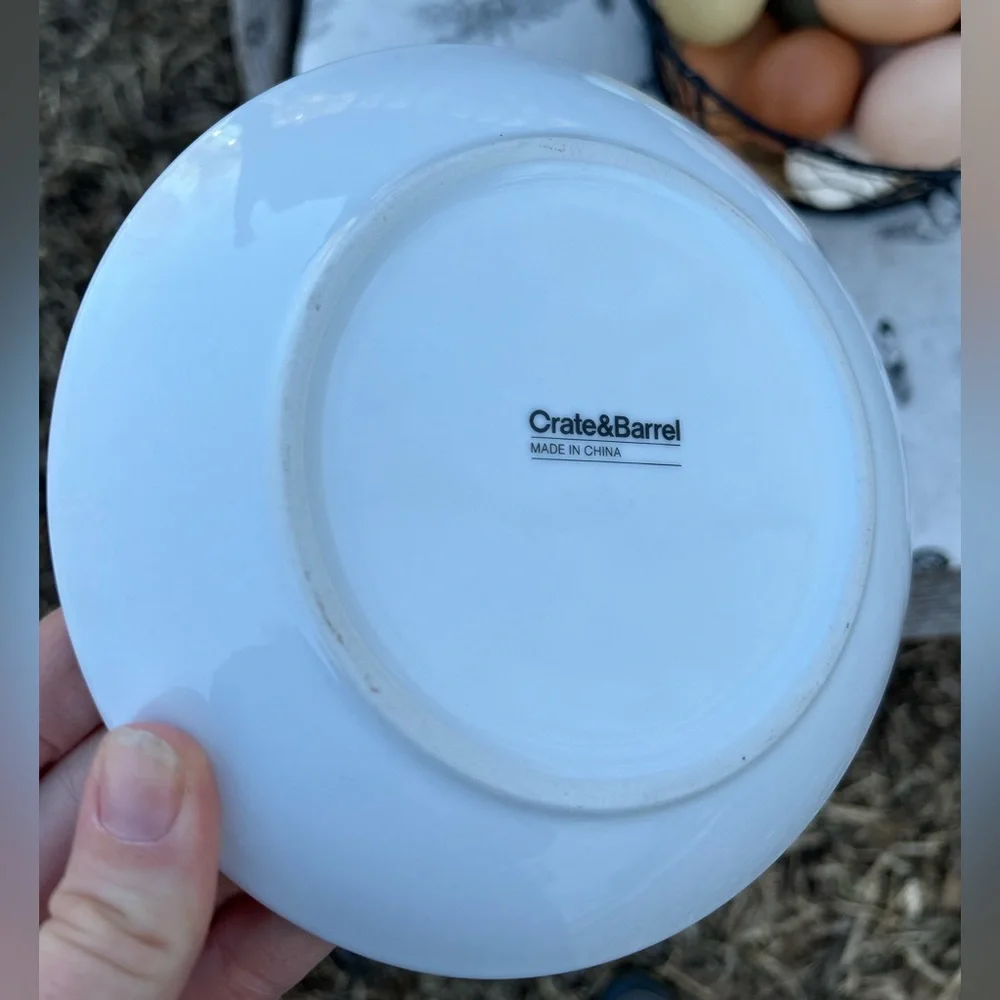 Crate&Barrel Aqua Blue White Small Plate Appetizer Saucer